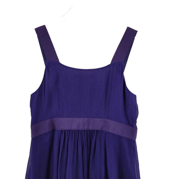Boden Silk Midi Dress Womens 10 Royal Blue Purple Crepe Empire Waist Sleeveless - Picture 5 of 10
